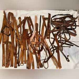 Louis Vuitton Tan Leather Strap Scraps cut from bags used for projects SKU-723